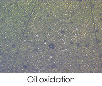 在再潤滑量和/或頻率不足是通過過早的油氧化、摩擦聚合物、粘性磨損碎片、回火顆粒和黑色氧化鐵顆粒來診斷或確認的